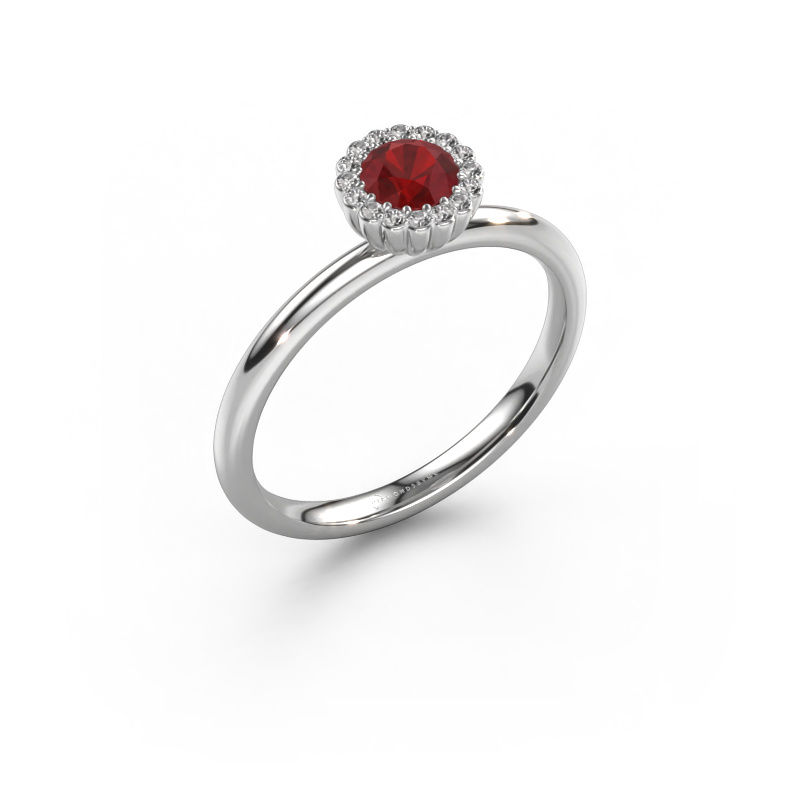 Image of Engagement ring Queen 950 platinum Ruby 4.2 mm