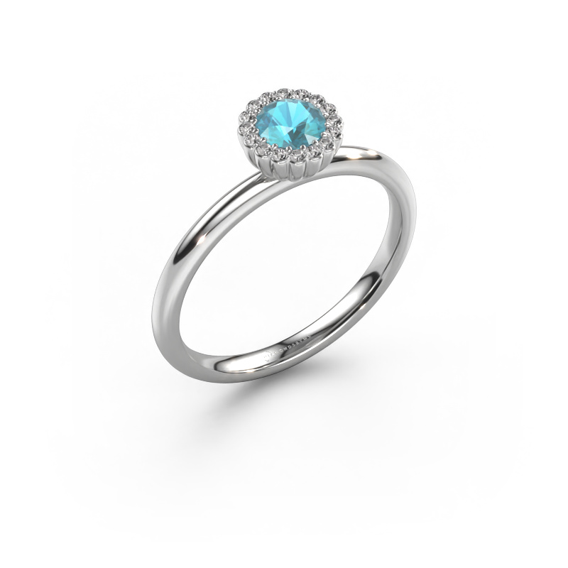 Bild von Verlobungsring Queen 950 Platin Blau Topas 4.2 mm