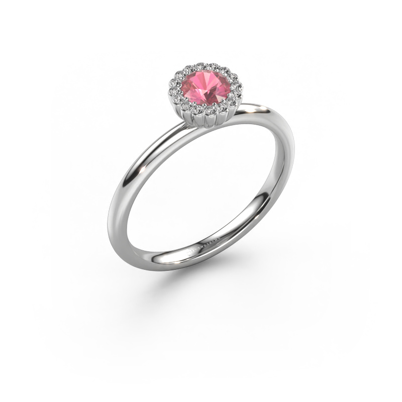 Image of Engagement ring Queen 950 platinum Tourmaline pink 4.2 mm