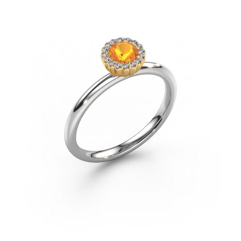 Bild von Verlobungsring Queen 585 Weißgold Citrin 4.2 mm