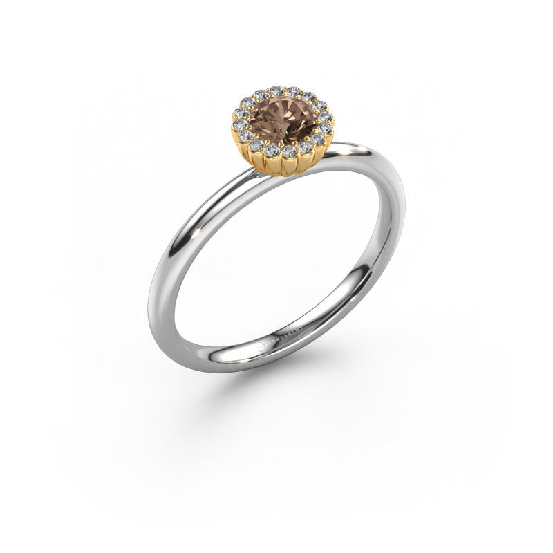 Bild von Verlobungsring Queen 585 Weißgold Braun Diamant 0.38 crt