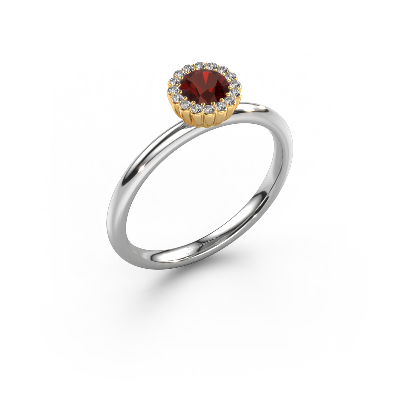 Bild von Verlobungsring Queen 585 Weißgold Granat 4.2 mm