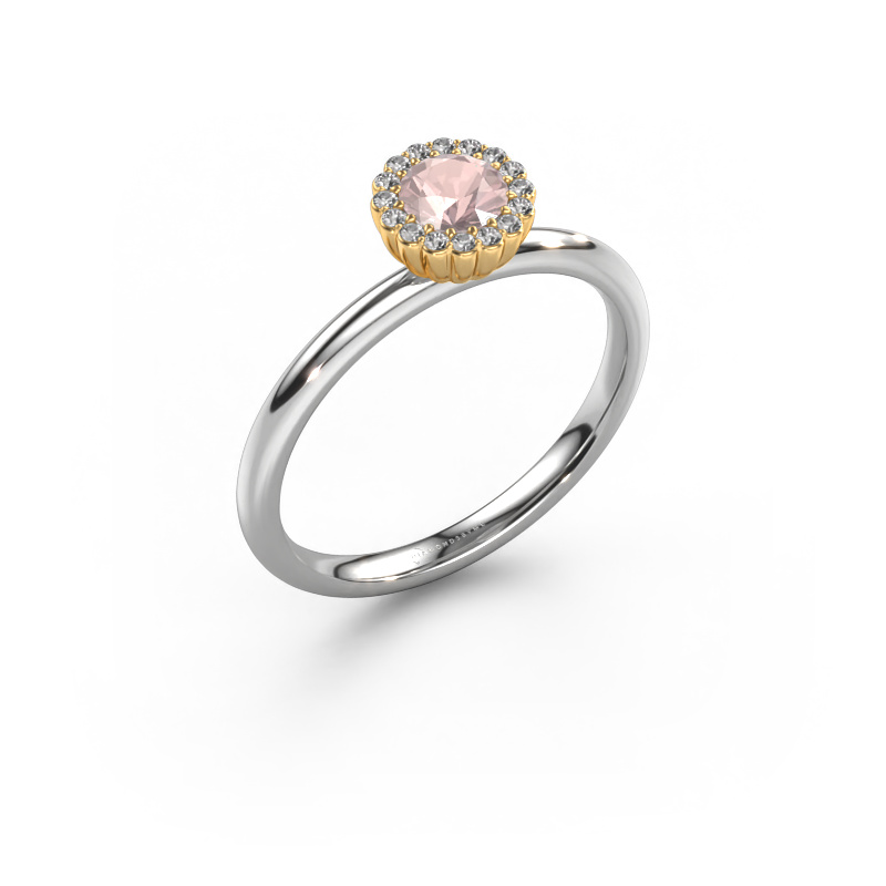 Image of Engagement ring Queen 585 white gold Morganite champagne 4.2 mm