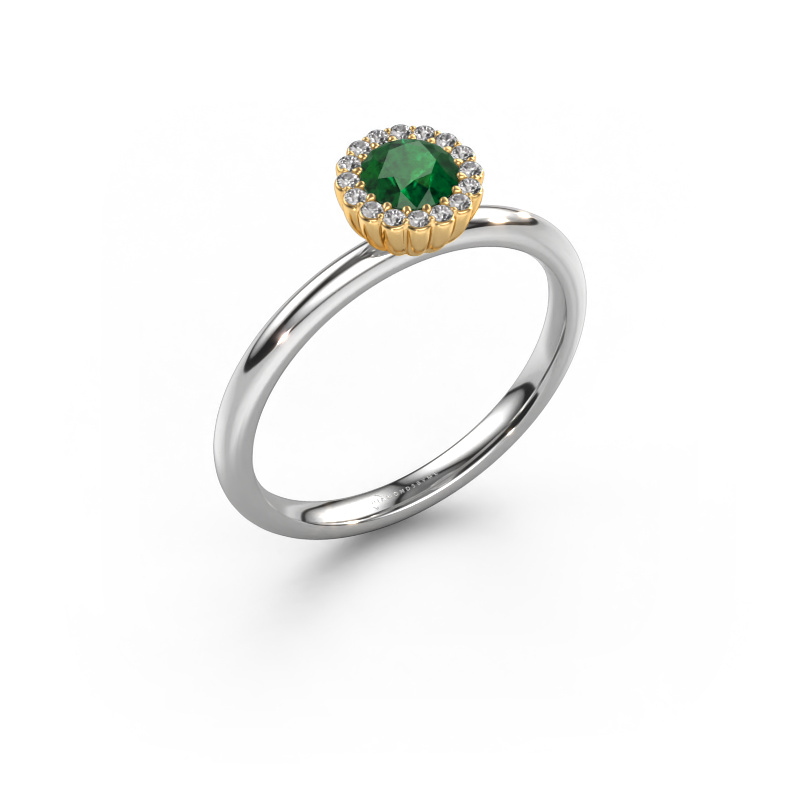 Bild von Verlobungsring Queen 585 Weißgold Smaragd 4.2 mm