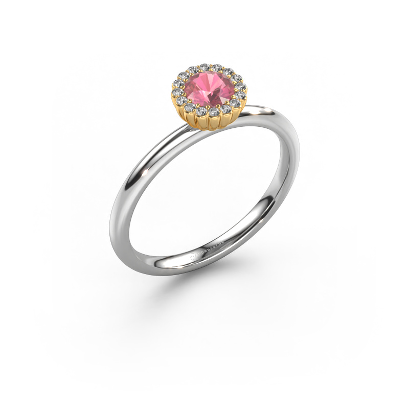 Image of Engagement ring Queen 585 white gold Tourmaline pink 4.2 mm