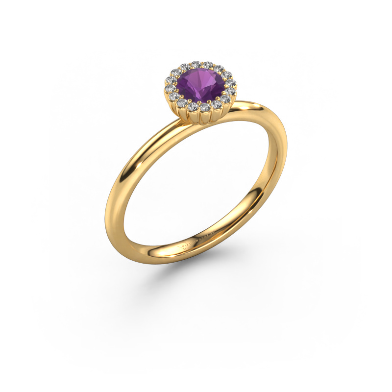 Image of Engagement ring Queen 585 gold Amethyst 4.2 mm