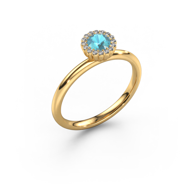 Bild von Verlobungsring Queen 585 Gold Blau Topas 4.2 mm