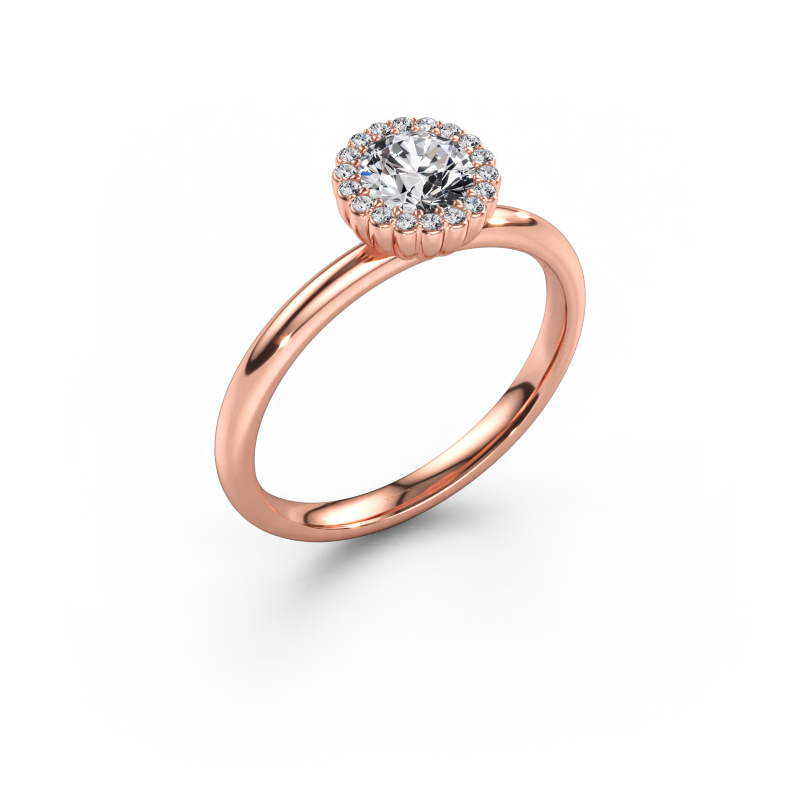 Bild av Förlovningsring Queen 585 roséguld Labbodlad diamant 0.59 crt