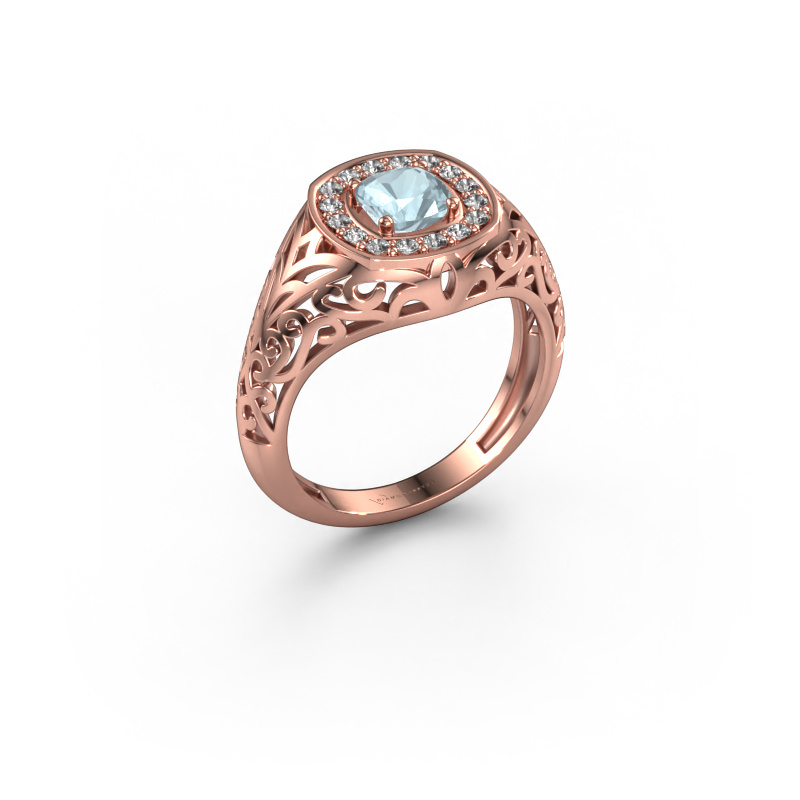 Bild von Herrenring Quinten 585 Roségold Aquamarin 5 mm