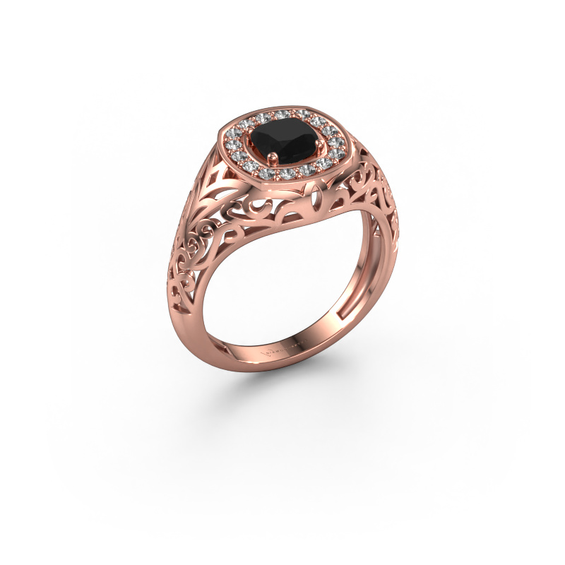 Bild von Herrenring Quinten 585 Roségold Schwarz Diamant 0.86 crt