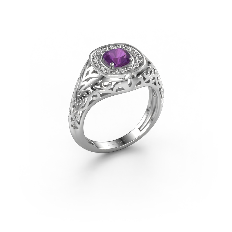 Image of Men's ring Quinten 950 platinum Amethyst 5 mm