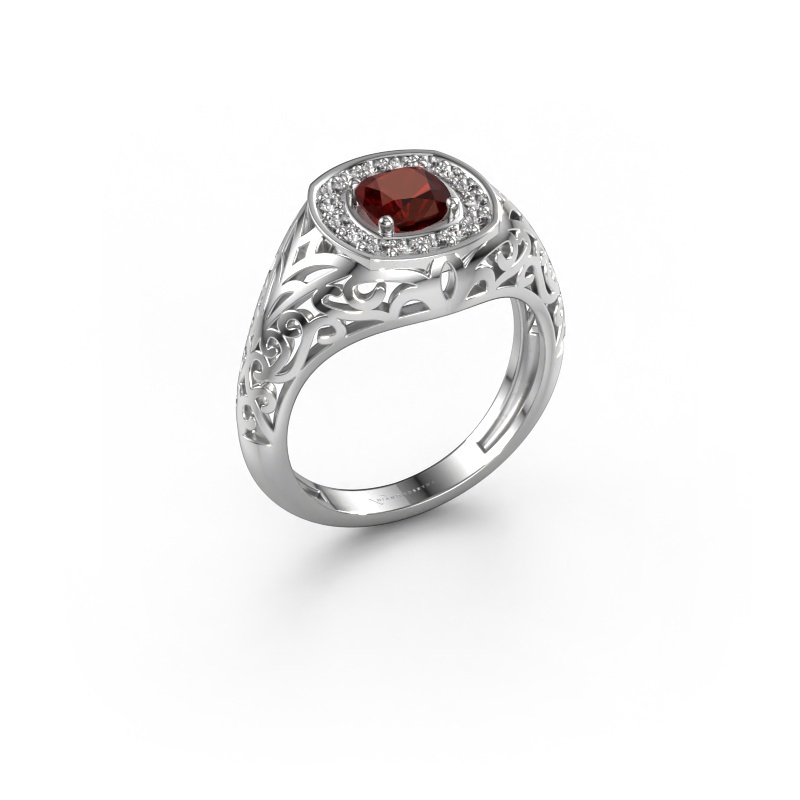 Image of Men's ring Quinten 950 platinum Garnet 5 mm