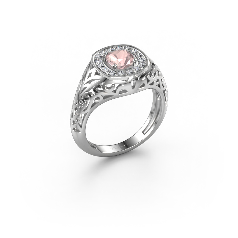 Image of Men's ring Quinten 585 white gold Morganite champagne 5 mm