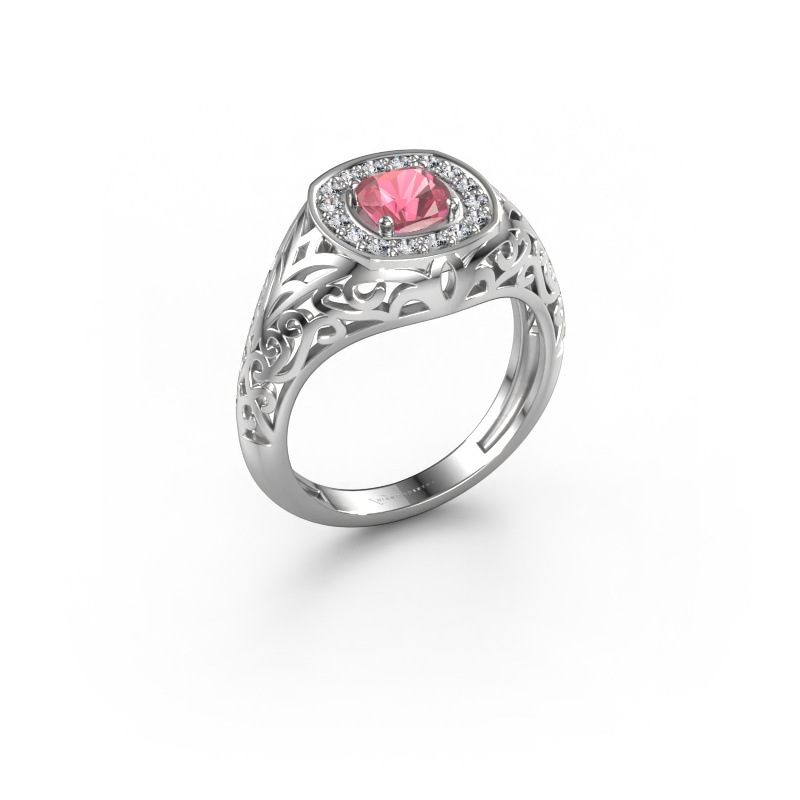 Image of Men's ring Quinten 950 platinum Tourmaline pink 5 mm