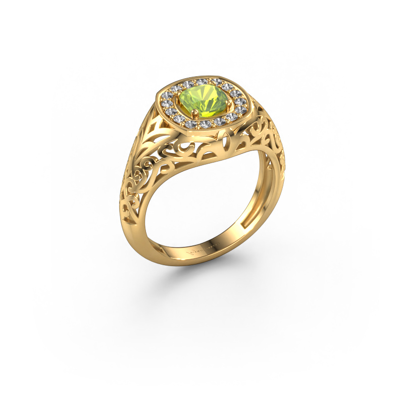 Image of Men's ring Quinten 585 gold Peridot 5 mm