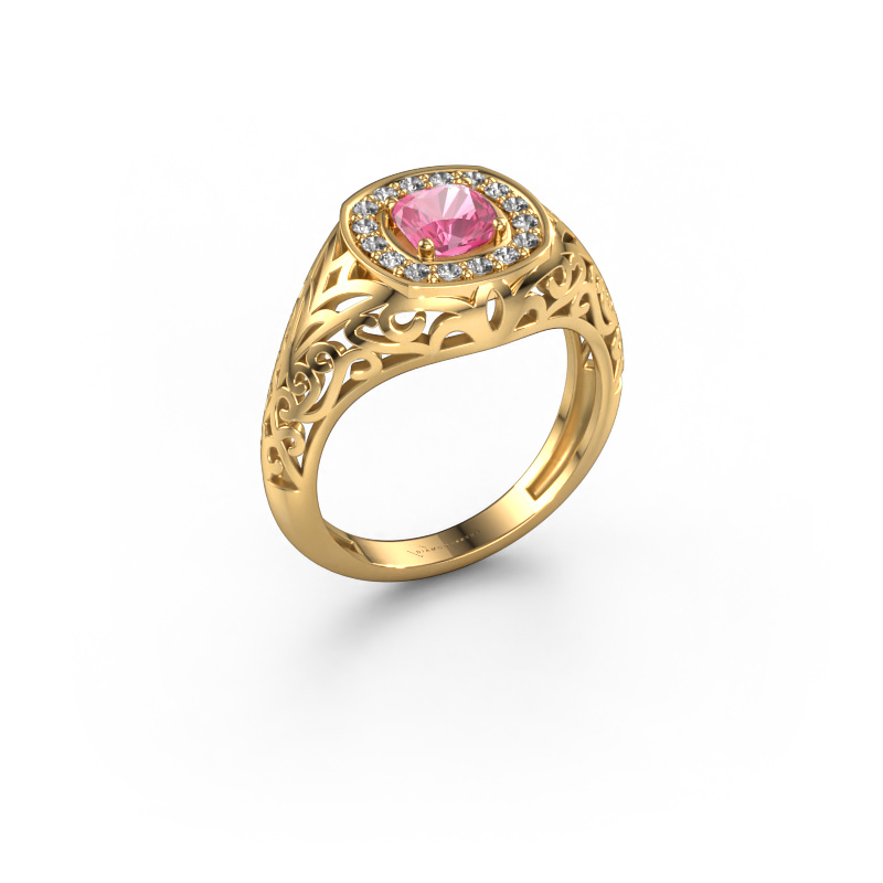 Image of Men's ring Quinten 585 gold Pink sapphire 5 mm