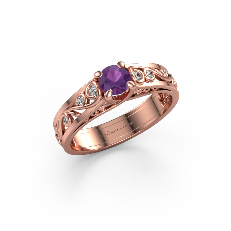 Image of Ring Quinty 585 rose gold Amethyst 4.7 mm