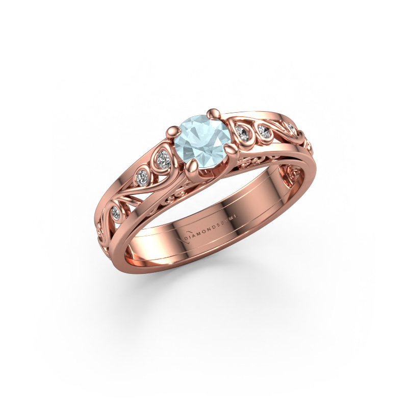 Bild von Ring Quinty 585 Roségold Aquamarin 4.7 mm