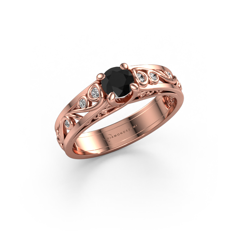 Image of Ring Quinty 585 rose gold Black diamond 0.565 crt
