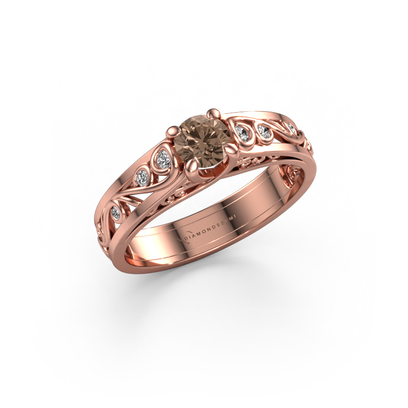 Image of Ring Quinty 585 rose gold Brown diamond 0.485 crt