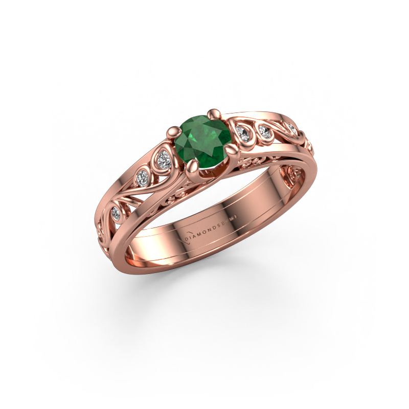 Image of Ring Quinty 585 rose gold Emerald 4.7 mm