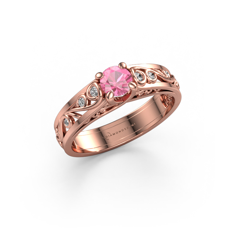 Image of Ring Quinty 585 rose gold Pink sapphire 4.7 mm