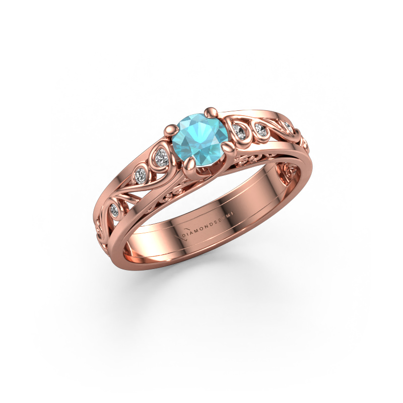 Bild von Ring Quinty 585 Roségold Blau Topas 4.7 mm