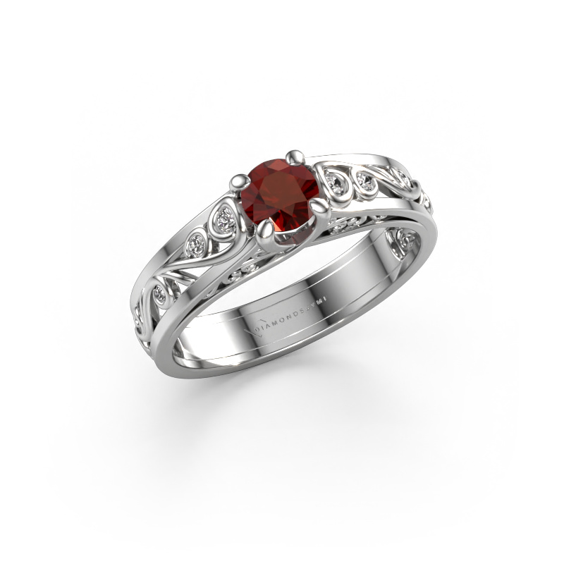Image of Ring Quinty 585 white gold Garnet 4.7 mm