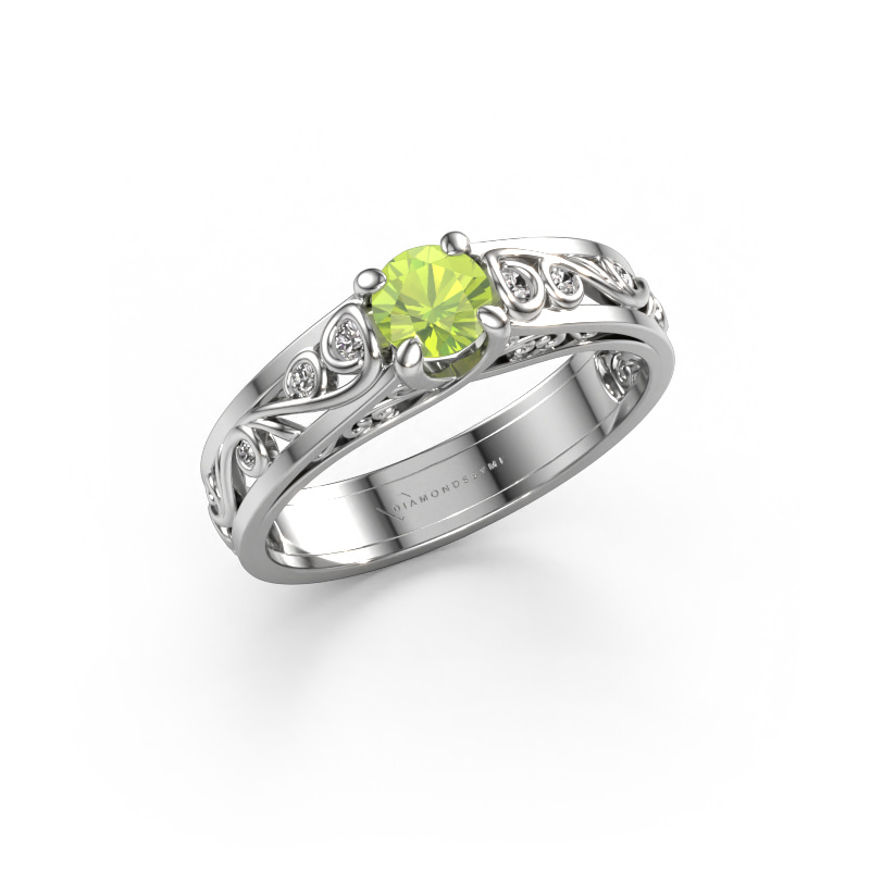 Image of Ring Quinty 585 white gold Peridot 4.7 mm