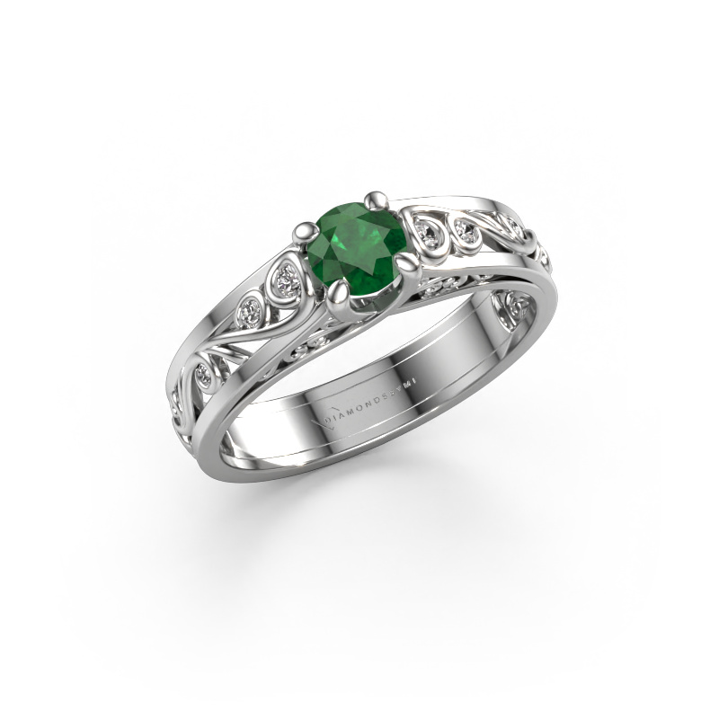 Image of Ring Quinty 585 white gold Emerald 4.7 mm
