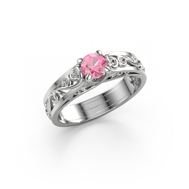 Image of Ring Quinty 585 white gold Pink sapphire 4.7 mm