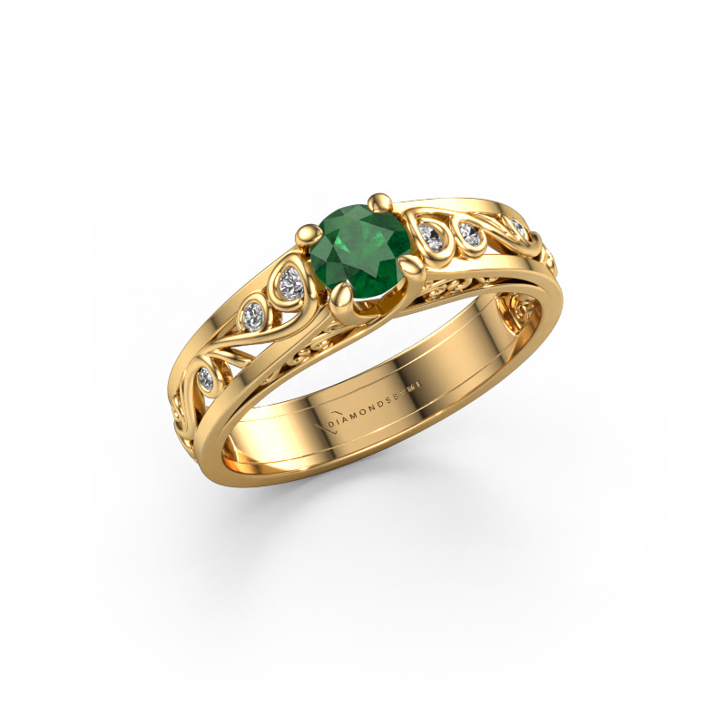 Image of Ring Quinty 585 gold Emerald 4.7 mm