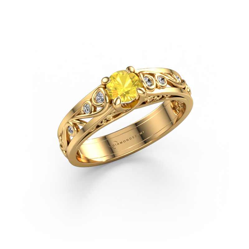Bild von Ring Quinty 585 Gold Gelb Saphir 4.7 mm