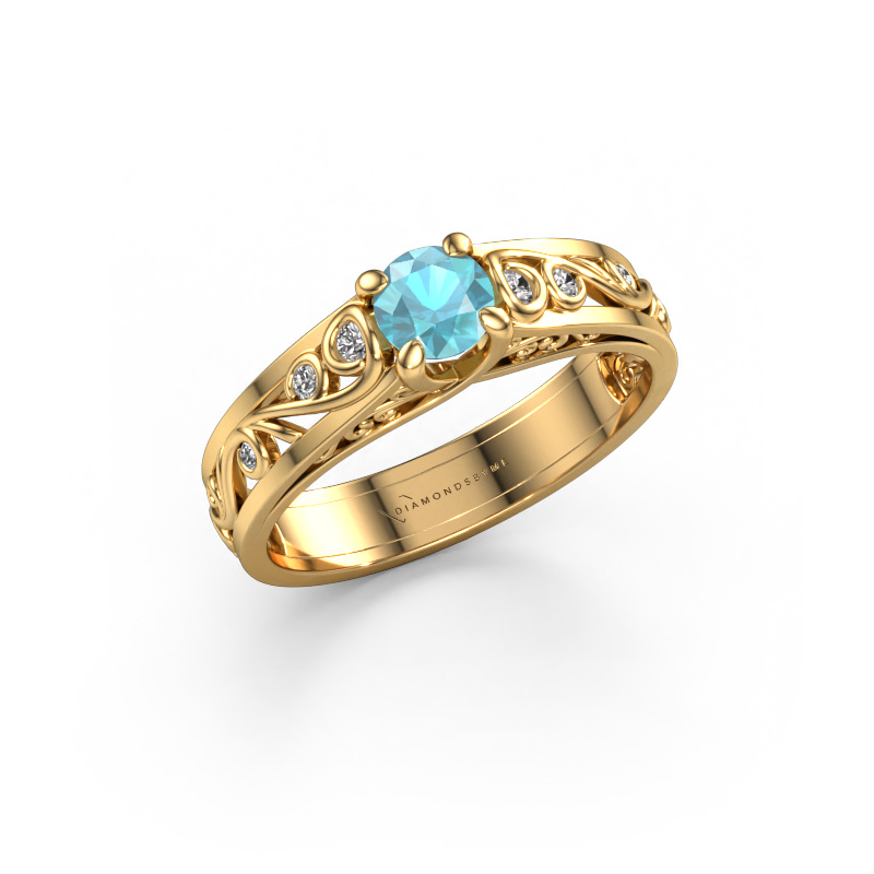 Bild von Ring Quinty 585 Gold Blau Topas 4.7 mm