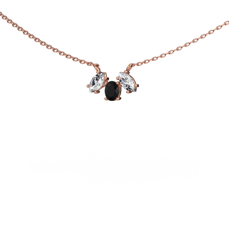 Image of Necklace Rachal 585 rose gold Black diamond 0.46 crt