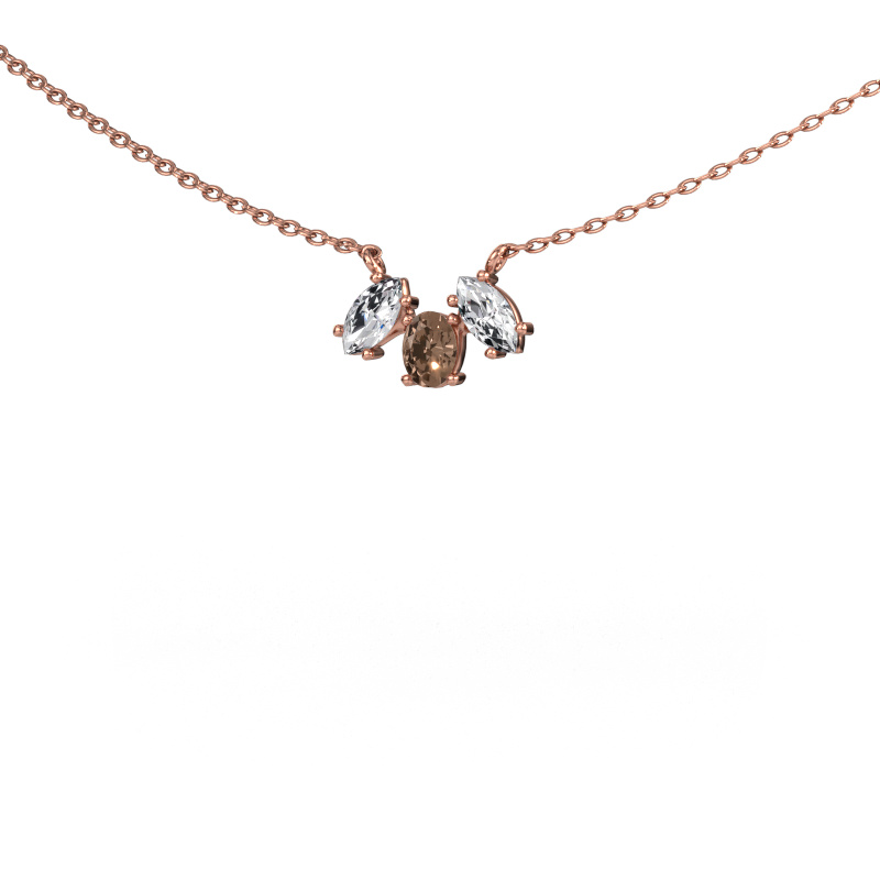 Afbeelding van Ketting Rachal 585 rosé goud Bruine diamant 0.43 crt