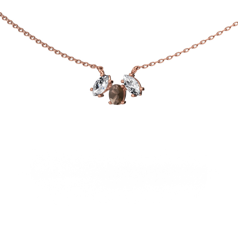 Image of Necklace Rachal 585 rose gold Smokey quartz 4x3 mm