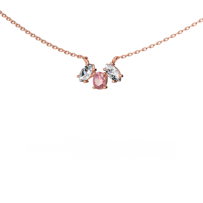 Bild av Halsband Rachal 585 roséguld Rosa turmalin 4x3 mm