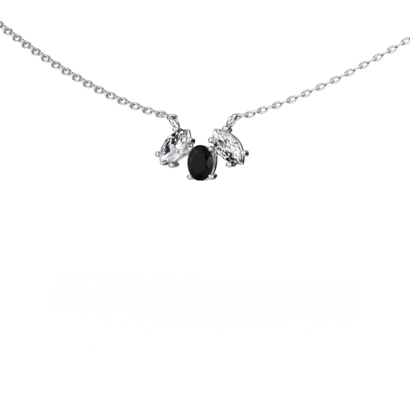 Afbeelding van Ketting Rachal 585 witgoud Zwarte diamant 0.46 crt