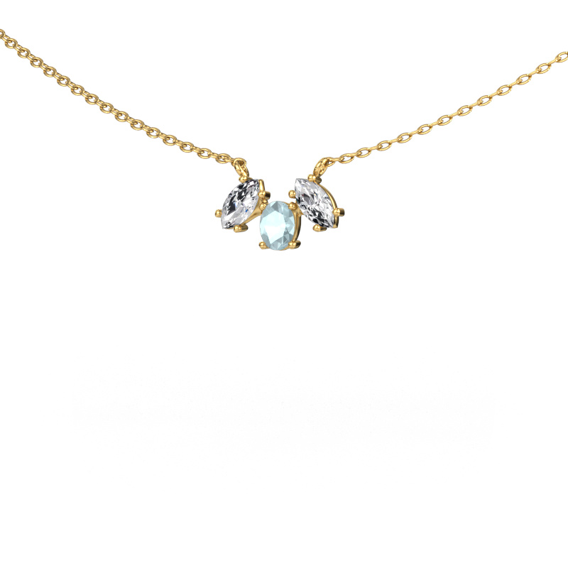 Image of Necklace Rachal 585 gold Aquamarine 4x3 mm