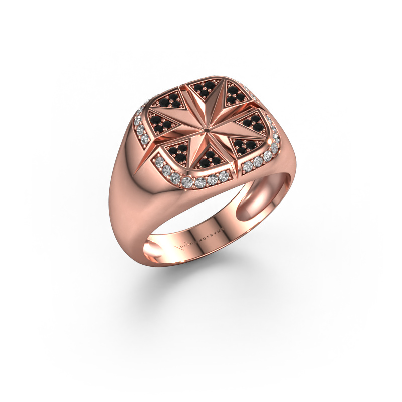 Bild von Herrenring Ravi 585 Roségold Schwarz Diamant 0.378 crt