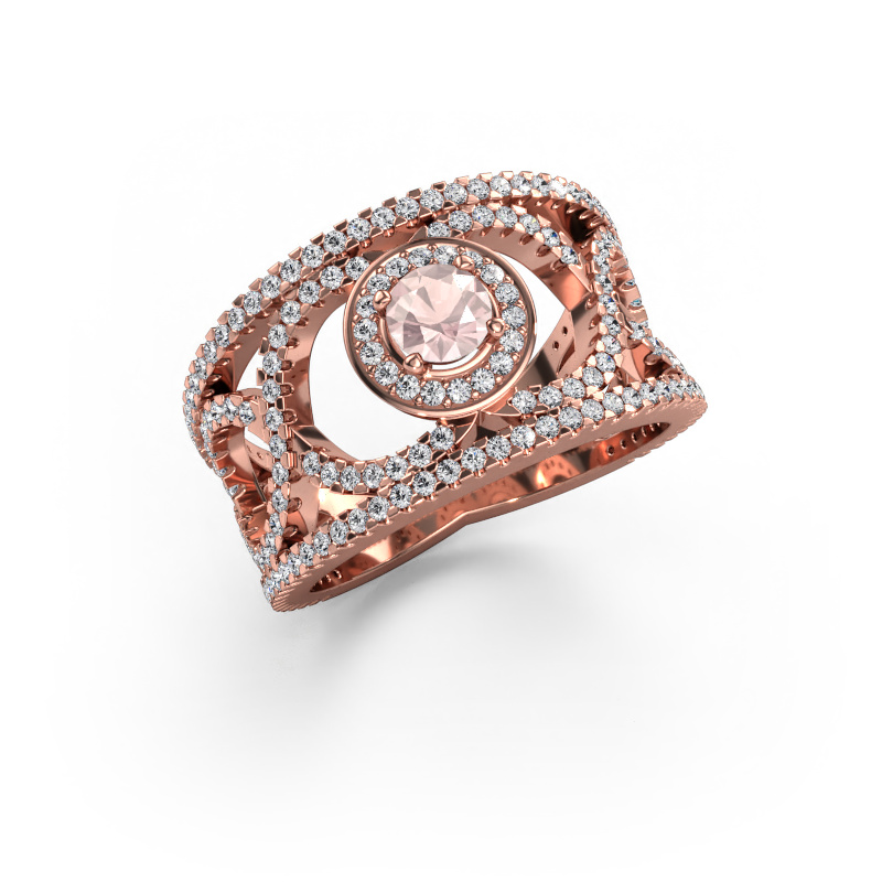 Image of Ring Regina 585 rose gold Morganite champagne 4.2 mm