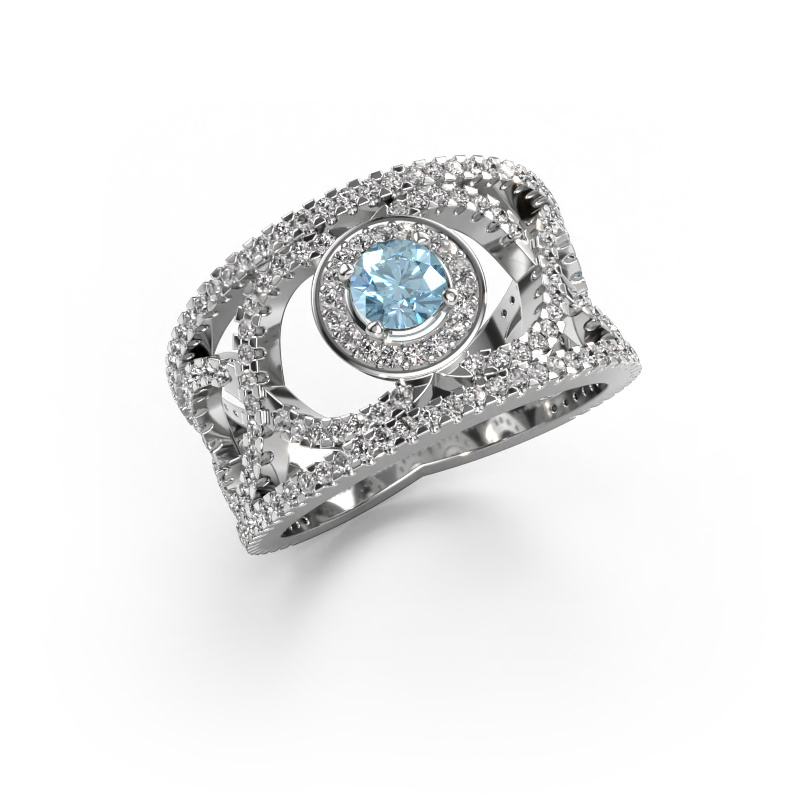 Afbeelding van Ring Regina 950 platina Blauwe lab grown diamant 4.2 mm