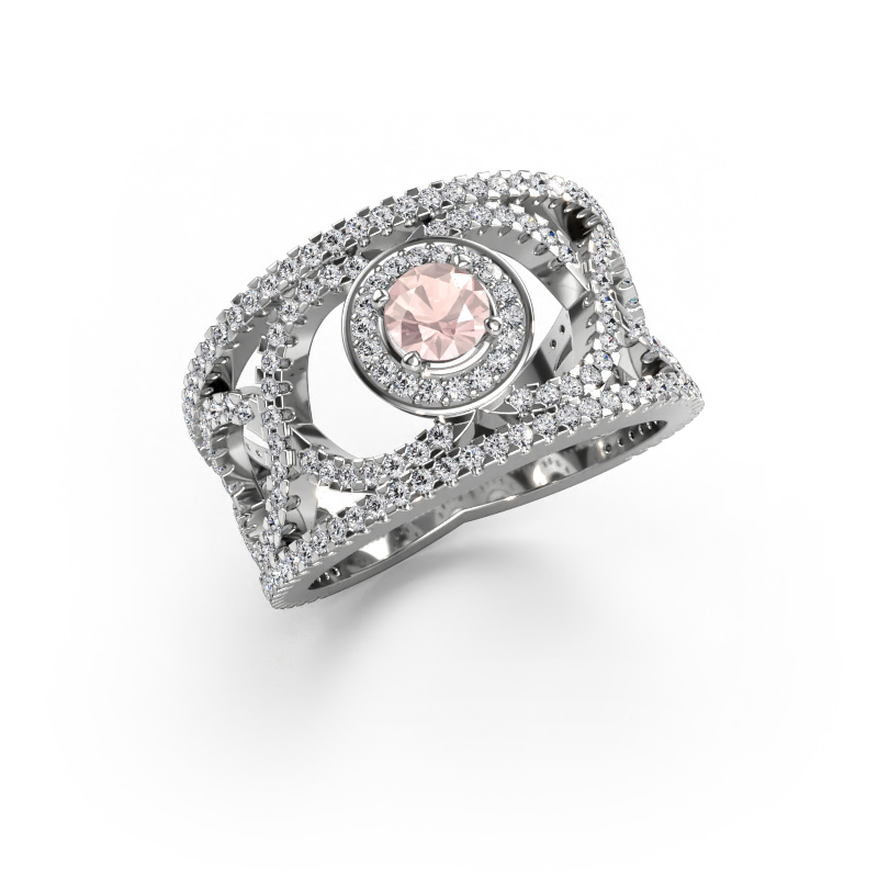 Image of Ring Regina 585 white gold Morganite champagne 4.2 mm