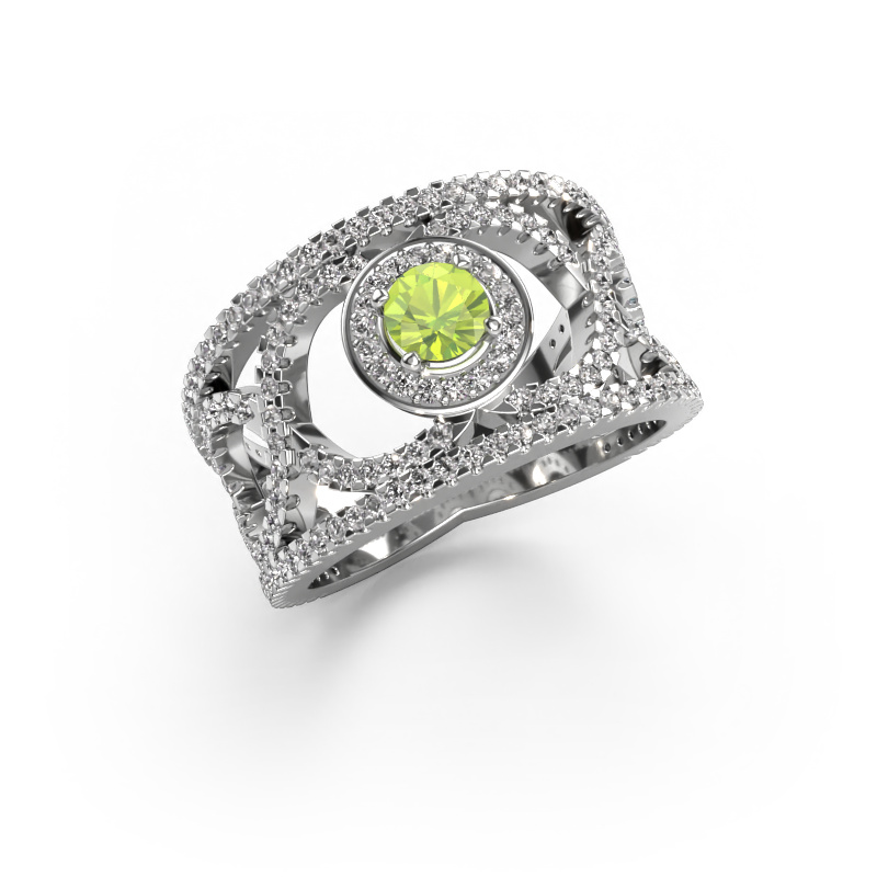 Image of Ring Regina 950 platinum Peridot 4.2 mm
