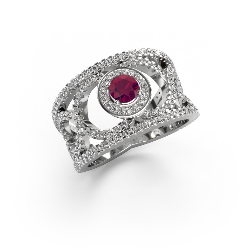 Bild von Ring Regina 950 Platin Rhodolit 4.2 mm
