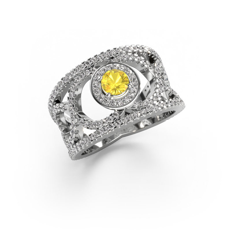 Image of Ring Regina 950 platinum Yellow sapphire 4.2 mm