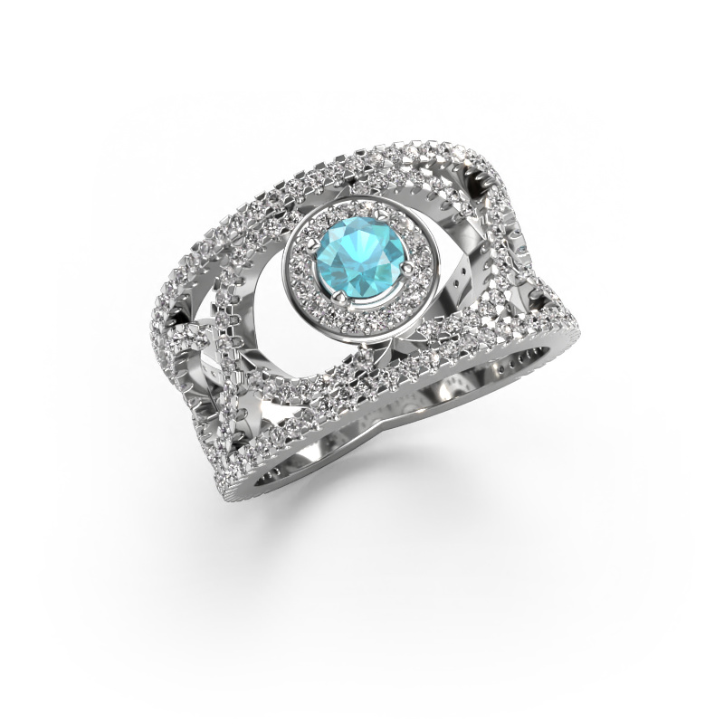 Image of Ring Regina 950 platinum Blue topaz 4.2 mm