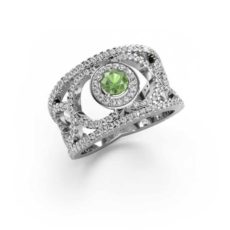 Image of Ring Regina 585 white gold Tourmaline green 4.2 mm