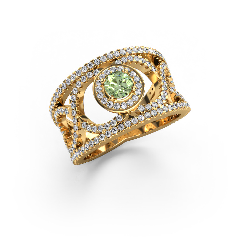 Image of Ring Regina 585 gold Green lab grown diamond 4.2 mm
